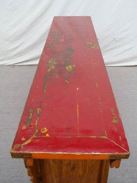 描彩五抽二门连柜|painted cabinet