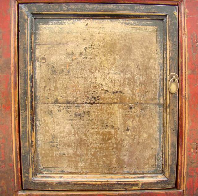 三抽三门描彩柜|Color-painted low cabinet