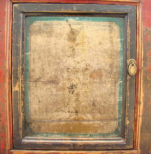 三抽三门描彩柜|Color-painted low cabinet