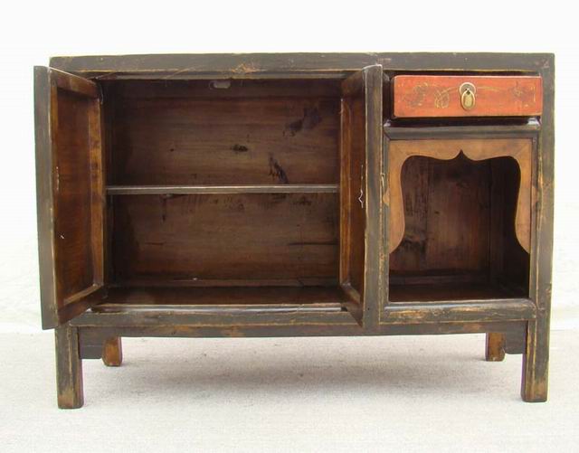 描彩一抽二门柜|painted cabinet