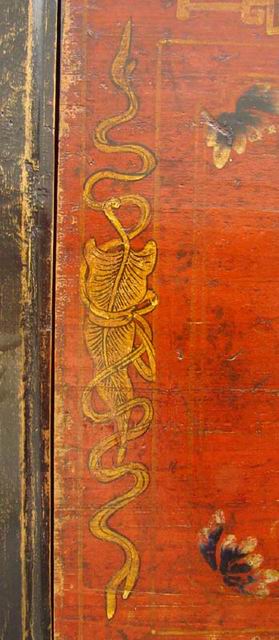 描彩一抽二门柜|painted cabinet
