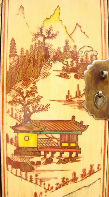 白描彩小柜|painted small cabinet
