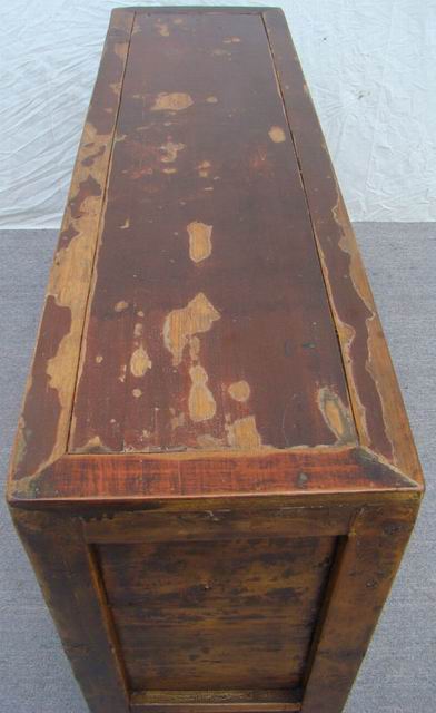 描彩三抽二门柜|painted cabinet