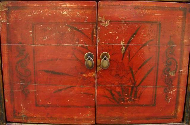 描彩四抽四门柜|painted cabinet