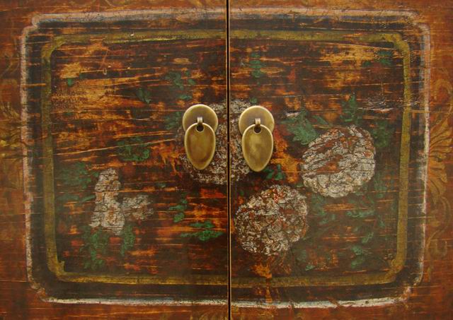 描彩四门柜|painted lower cabinet