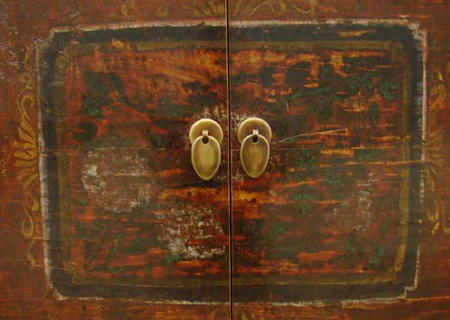 描彩四门柜|painted lower cabinet