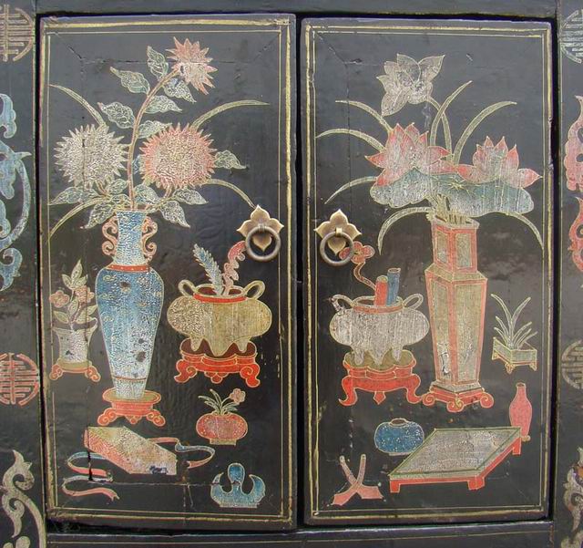描彩连体柜|painted lower cabinet