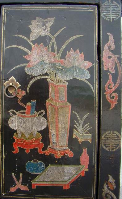 描彩连体柜|painted lower cabinet