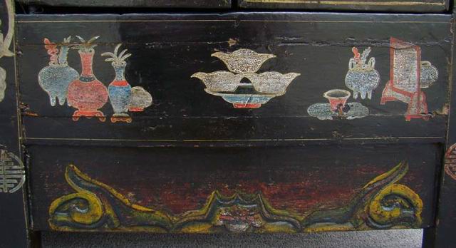 描彩连体柜|painted lower cabinet