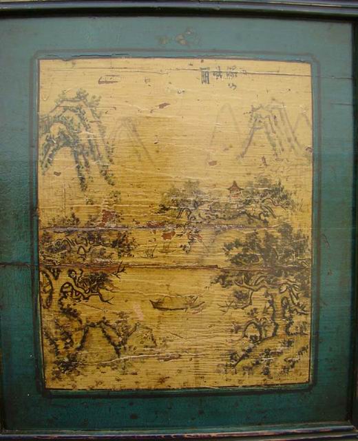 描彩三抽三门柜|Color-painted low cabinet