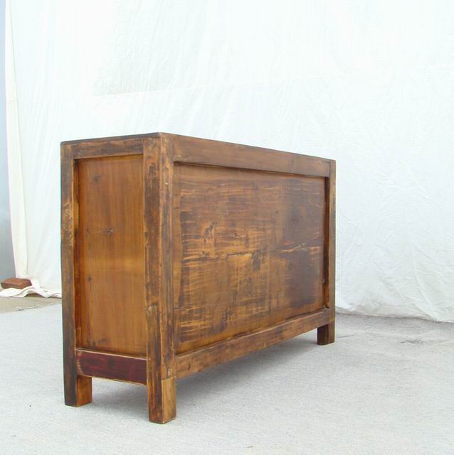描彩三抽四门柜|painted lower cabinet