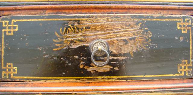描彩五抽四门柜|painted lower cabinet
