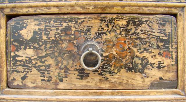 描彩五抽四门柜|painted lower cabinet
