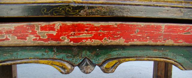 三门描彩柜|Color-painted low cabinet