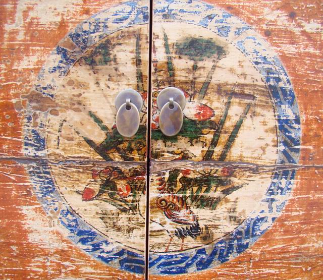 四门描彩柜|Color-painted low cabinet