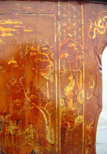 描金二门柜|Red &gilt small cabinet