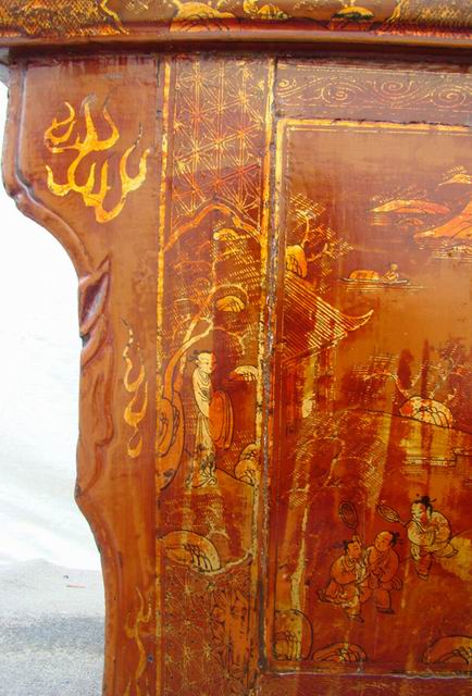 描金二门柜|Red &gilt small cabinet