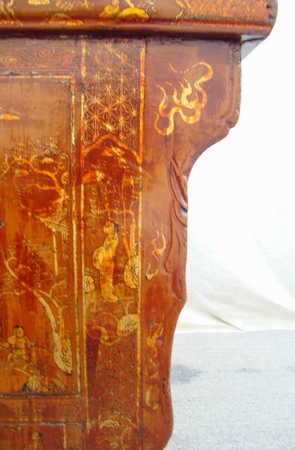 描金二门柜|Red &gilt small cabinet