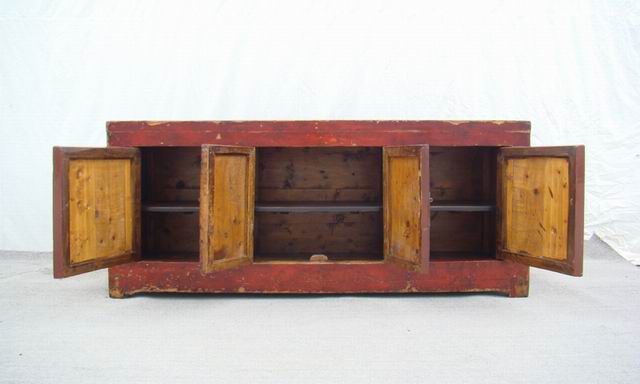 四门描彩柜|Color-painted low cabinet