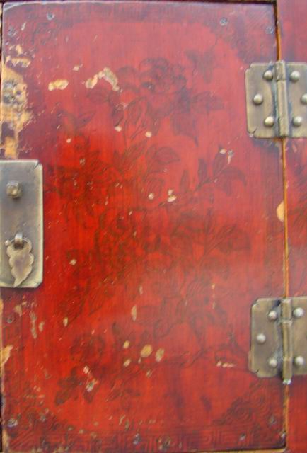 四门描彩柜|Color-painted low cabinet