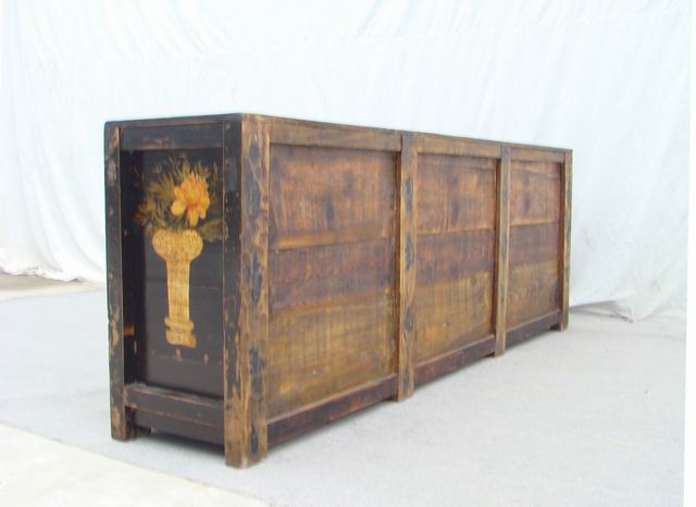 三抽六门描彩柜|Color-painted low cabinet