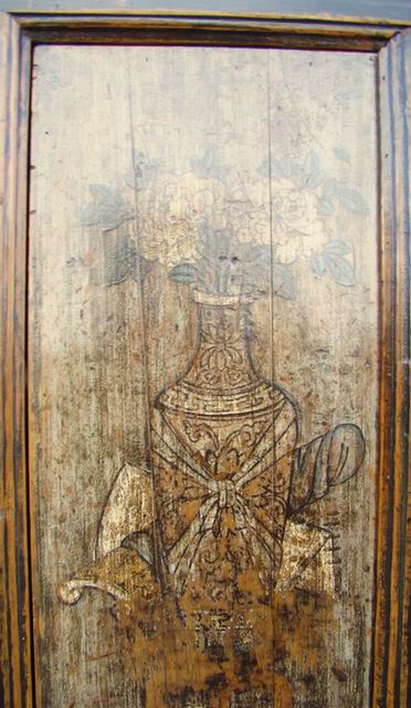 描彩四门连体柜|painted cabinet