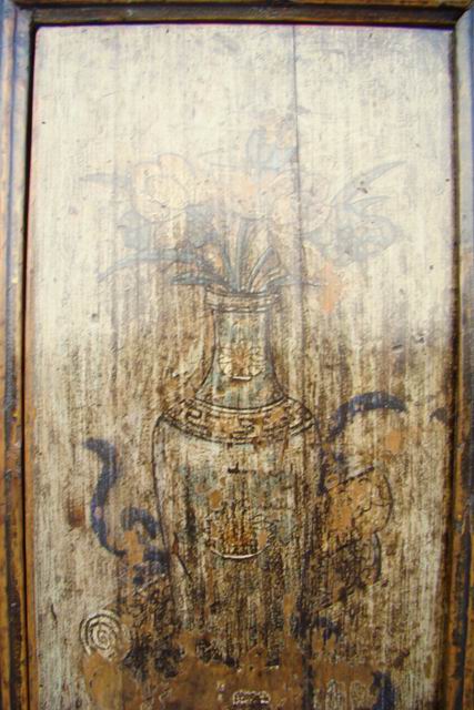 描彩四门连体柜|painted cabinet