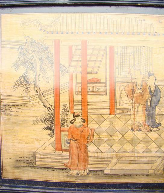 三抽三门描彩柜|Color-painted low cabinet