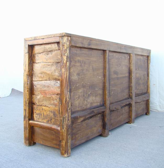 三抽三门描彩柜|Color-painted low cabinet