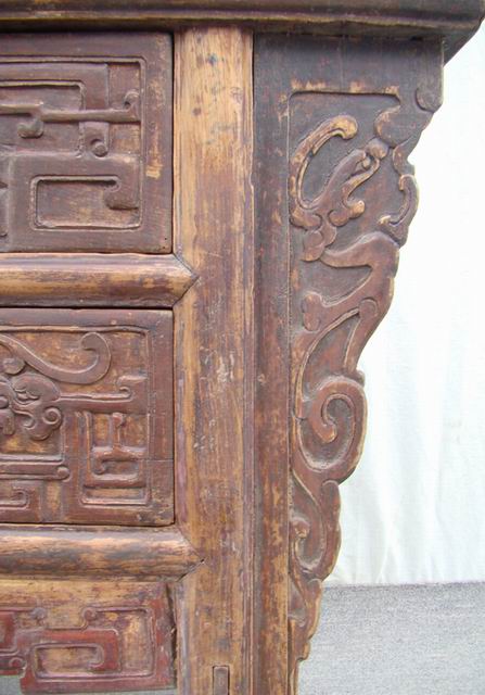 雕花三抽桌|coffer