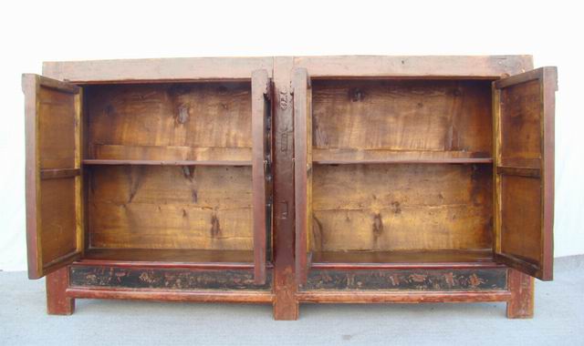 四门描彩柜|Color-painted low cabinet