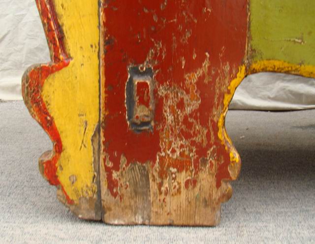 高碑店三门描彩柜|Color-painted low cabinet