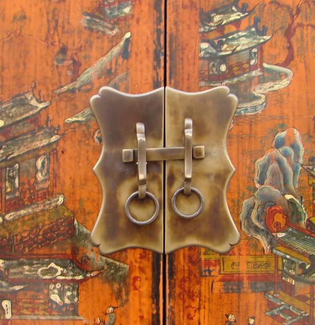 黄描彩小柜|painted small cabinet
