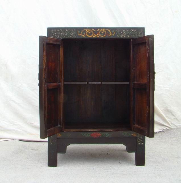 黑描彩小柜|painted small cabinet