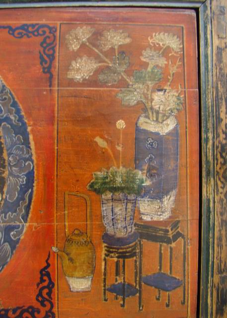 描彩二门柜|painted small cabinet