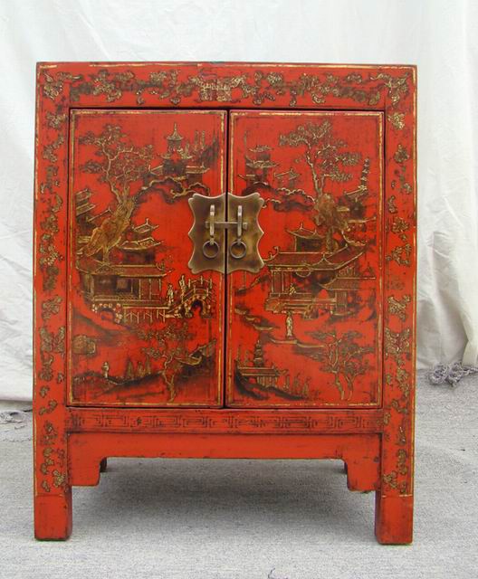 红描金小柜工厂|gold gilt cabinet