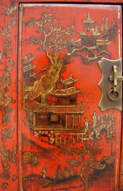 红描金小柜工厂|gold gilt cabinet