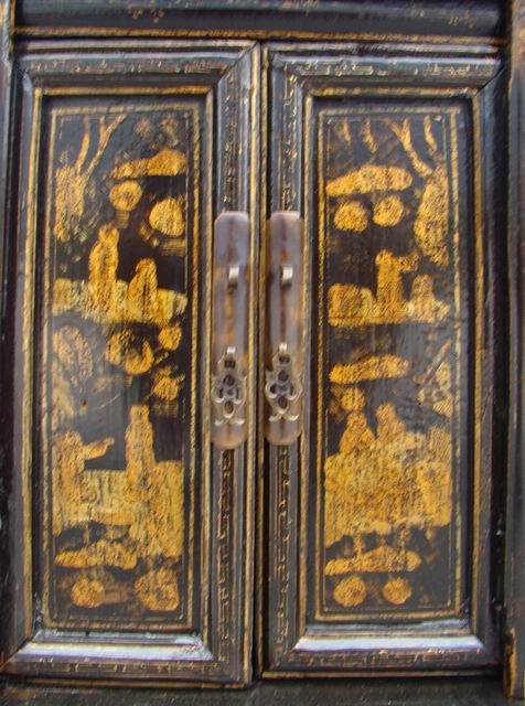 黑描金小柜|gold gilt cabinet