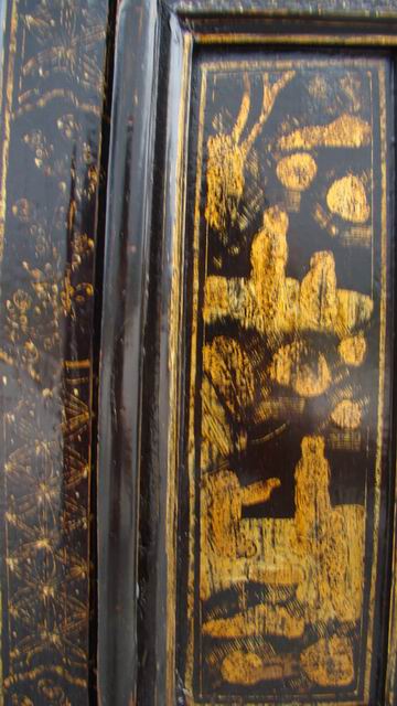 黑描金小柜|gold gilt cabinet