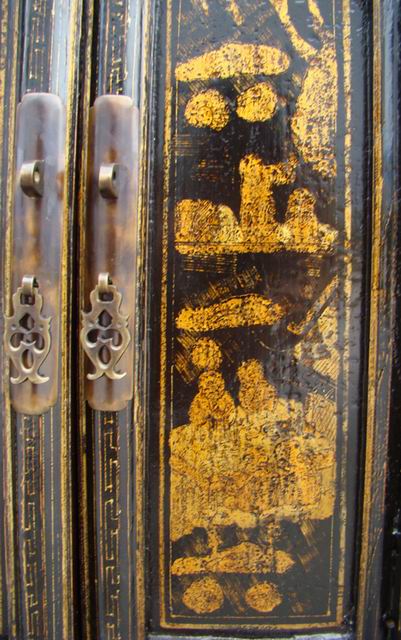 黑描金小柜|gold gilt cabinet