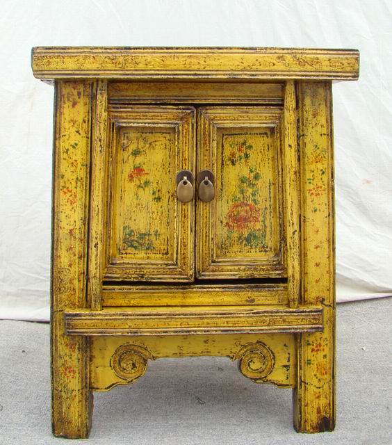 黄描彩小柜|painted small cabinet