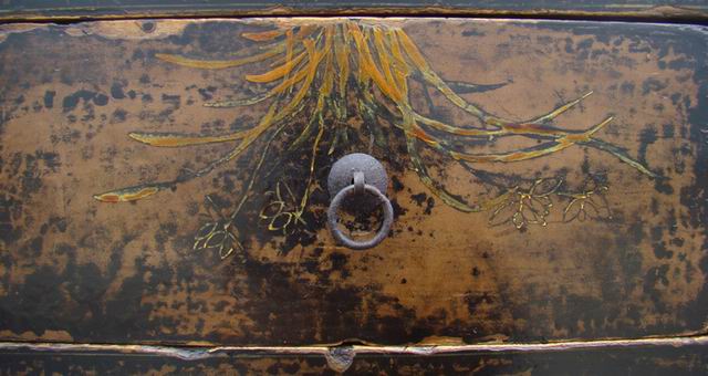 四抽六门描彩柜|Color-painted low cabinet
