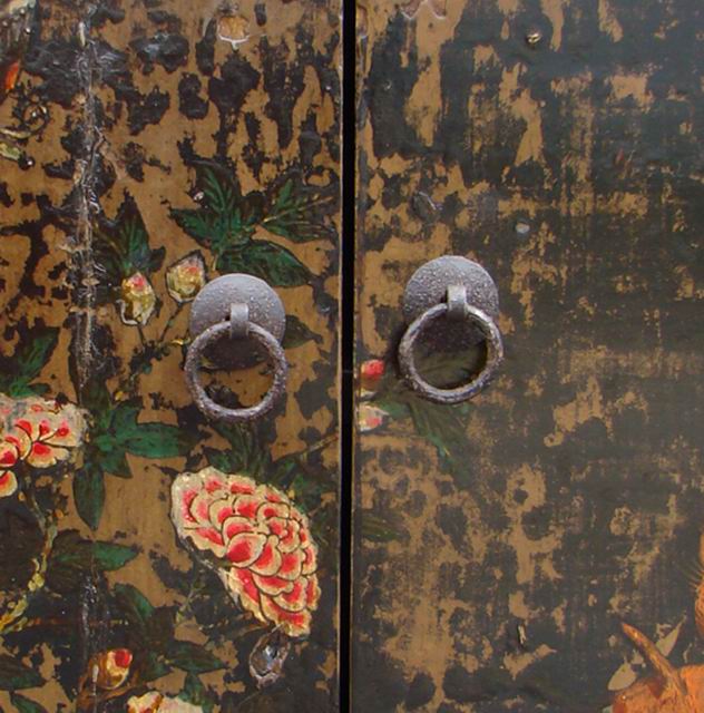 四抽六门描彩柜|Color-painted low cabinet