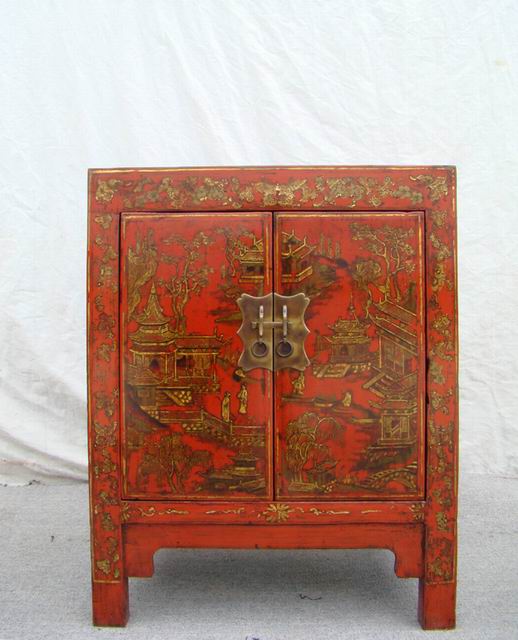 红描金小柜|gold gilt small cabinet