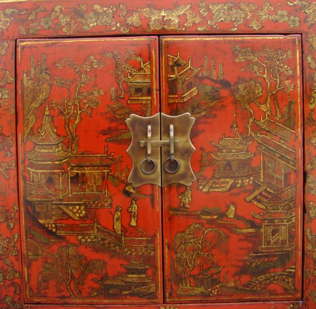 红描金小柜|gold gilt small cabinet