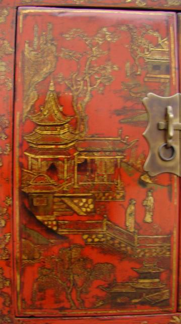 红描金小柜|gold gilt small cabinet