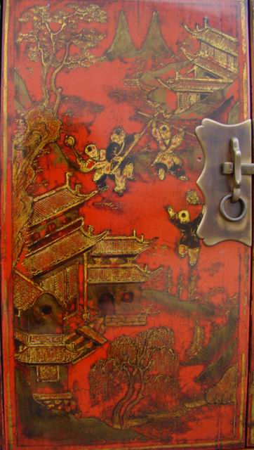 红描金小柜|gold gilt small cabinet