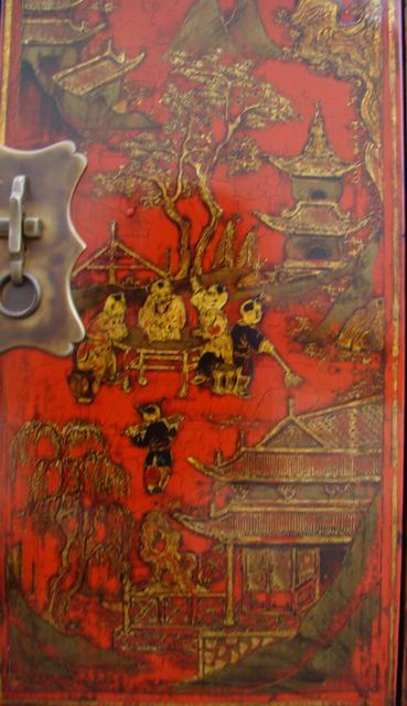 红描金小柜|gold gilt small cabinet