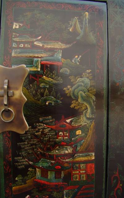 二门五彩柜|Color-painted twin cabinet